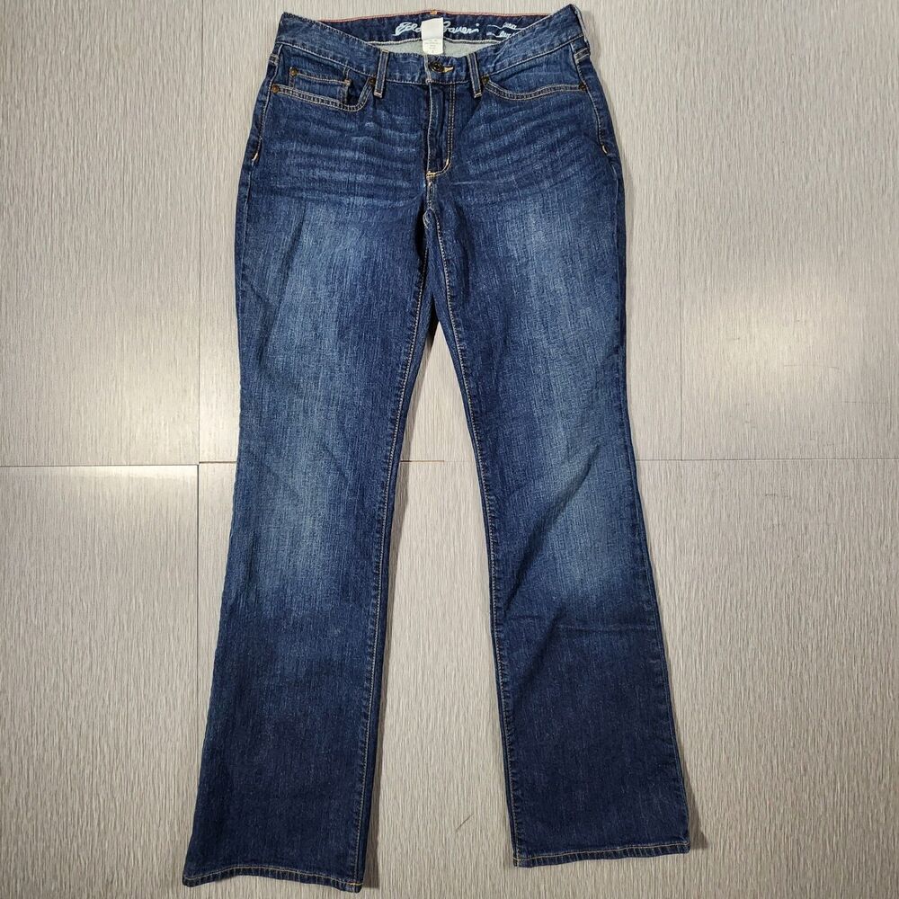 Eddie Bauer Curvy Bootcut Jeans Womens 6 / 30 Blue Denim Dark Wash